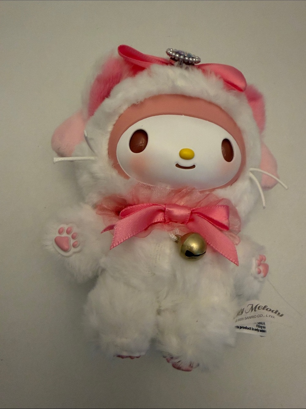 Sanrio My Melody Cat Plush - White and Pink Accents